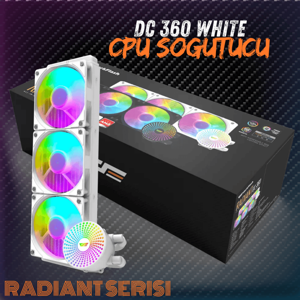 DarkFlash 360mm Beyaz Sıvı İşlemci (CPU) Soğutucu DC360