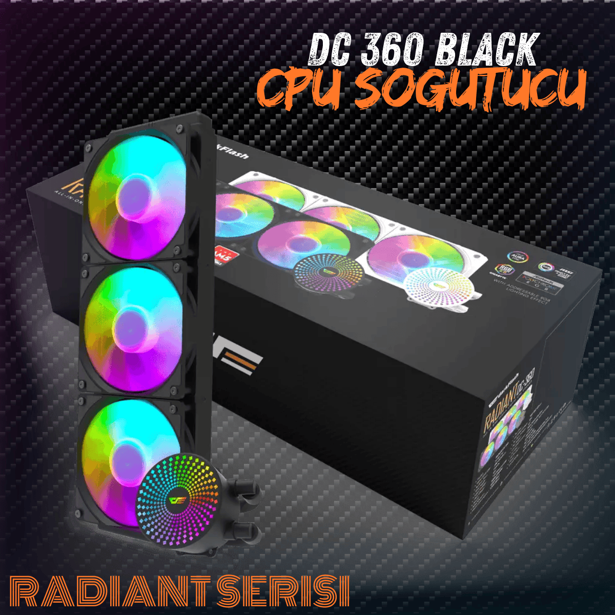 DarkFlash 360mm Siyah Sıvı İşlemci (CPU) Soğutucu DC360