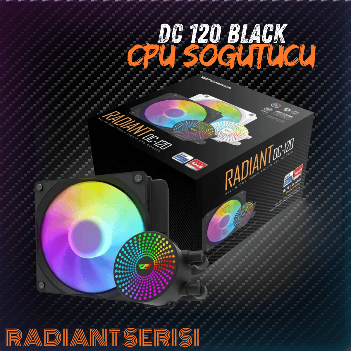 DarkFlash 120mm Siyah Sıvı İşlemci (CPU) Soğutucu DC120