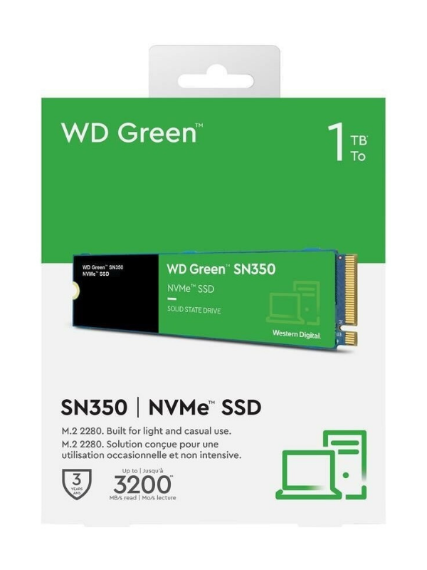 WD Green Sn350 1TB 3200-2500MB M.2 2280 NVMe SSD