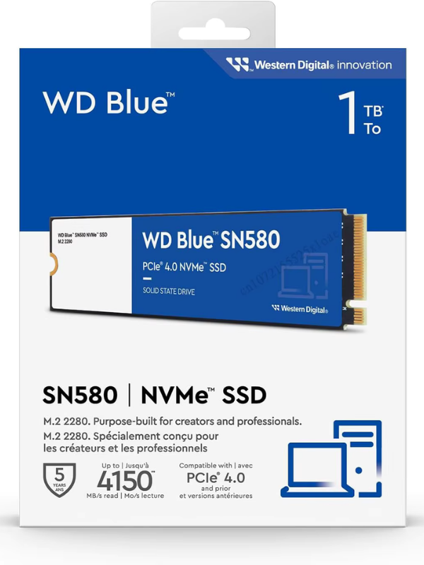 WD Blue Sn580 1TB 4150-4150 M.2 NVMe SSD